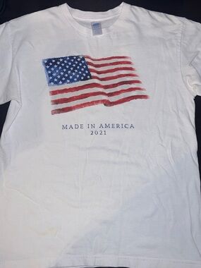 Made in America 2021 White Graphic Crewneck T-Shirt